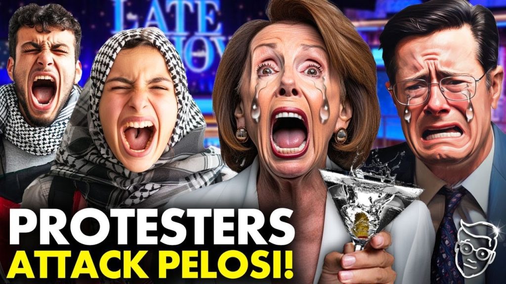 Left-Wing Protesters CRASH Nancy Pelosi’s Interview At DNC, Colbert PANICS | ‘WAR CRIMINAL!’